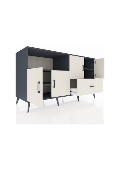 Kronos Konsol 4 Raflı Tek Çekmeceli 4 Kapaklı 176x59x99 Antrasit- Antrasit-aytaşı Kronos Konsol 4 Raflı Tek Çekmeceli 4 Kapaklı 176x59x99 Antrasit- Antrasit-aytaşı