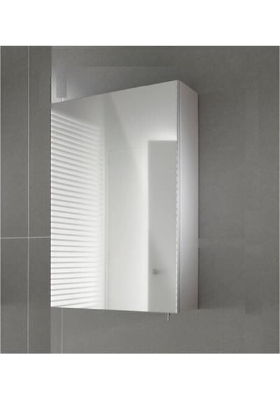 Taç-dek Tek Kapaklı %100 Suntalan Aynalı Banyo Dolabı Üst Modülü Beyaz