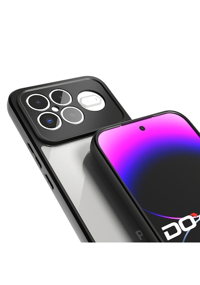 Xiaomi Poco F8 Ultra Kılıf Kenarları Silikon Kamera Korumalı Şeffaf Arka Yüzey Pürüzsüz New Roll Kapak Siyah
