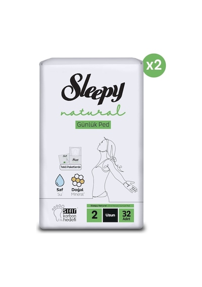 Sleepy Natural Ultra Hassas Günlük Ped Uzun 64 Adet Ped