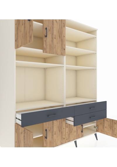 Kronos Gardrop 10 Raflı 3 Çekmeceli 8 Kapaklı 176x59x221 Aytaşı-çam/antrasit Çam/antrasit Kronos Gardrop 10 Raflı 3 Çekmeceli 8 Kapaklı 176x59x221 Aytaşı-çam/antrasit Çam/antrasit