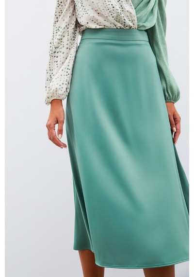 Sateen Midi Boy Saten Etek - Haki-134962 Haki