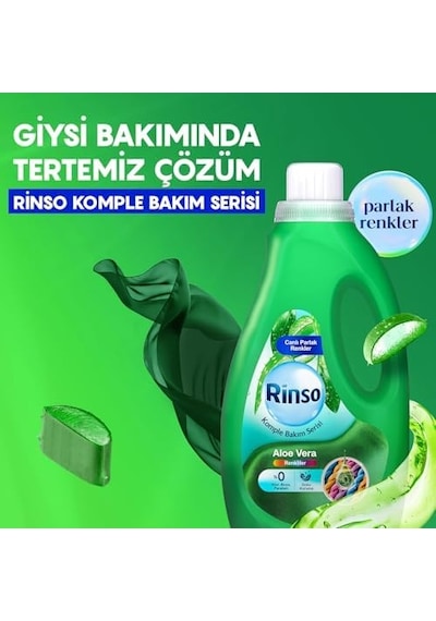 Sıvı Çamaşır Deterjanı Komple Bakım Serisi Aloe Vera Renkliler İçin 2.5 L 0.75 LT - 2.5 LT - 12 KG