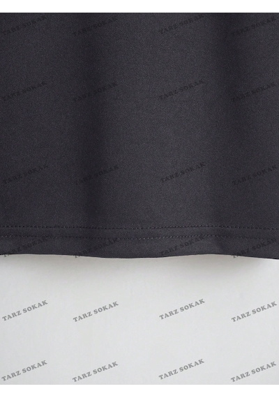 Flood Of Style Crop Ckod-232913 Harf Grafikli Kırpma Koyu Gri
