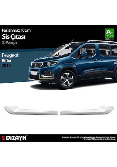 S-dizayn Peugeot Rifter Krom Sis Çıtası 2 Prç 2019-2023