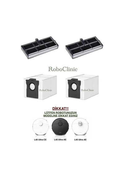Dreame L40 Ultra Ce Ve Ae Robot Süpürge Uyumlu Yedek Toz Torbası, Hepa Filtre 4 Parça