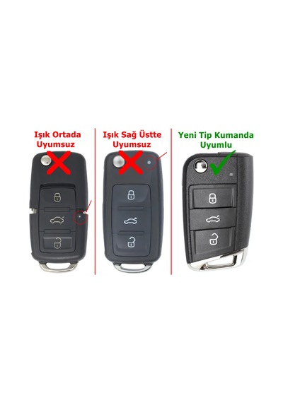 Polo 6 Golf 7 Octavia Leon Uyumlu Mqb Nano Kumanda Anahtar Kılıfı Gri - Gold