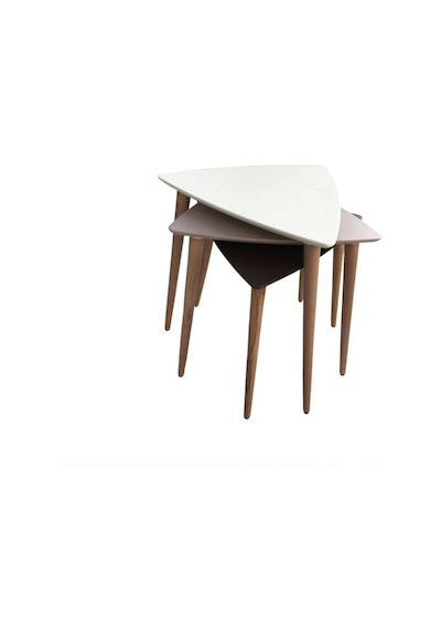 Zigon Sehpa Ahşap Kayın Retro Konik Ayak Model Üçgen Tabla Renk B (322102412)