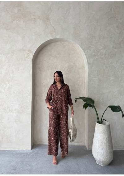 Verymoda Nakışlı Gömlek - F1899 Kahve