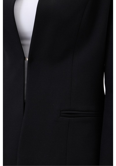 Velnara Moda Siyah Klasik Kadın Takım Elbise-sıfır Yaka Ceket & Boru Paça Cepli Pantolon Siyah - 927010459 Siyah Velnara Moda Siyah Klasik Kadın Takım Elbise-sıfır Yaka Ceket & Boru Paça Cepli Pantolon Siyah - 927010459 Siyah