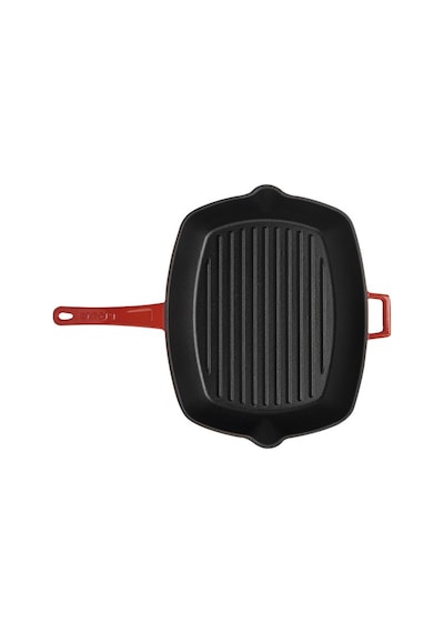 Lava Izgara Grill Tava Kırmızı 20x20 Metal Kulplu