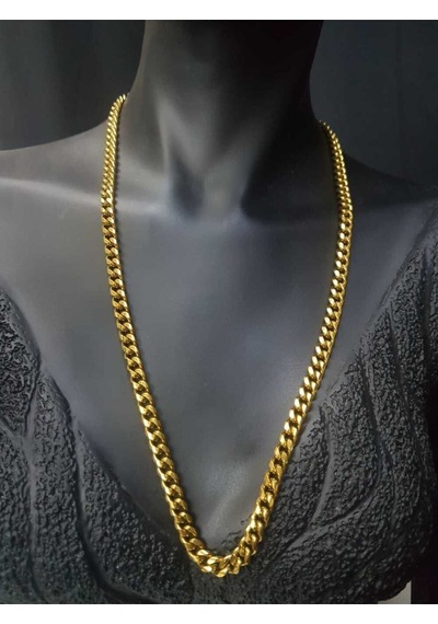 Vog Unisex Vip Çelik Altın Görünümlü 5 Mm Gürmet Model Zincir Kolye Vog Unisex Vip Çelik Altın Görünümlü 5 Mm Gürmet Model Zincir Kolye