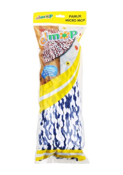 Elmop Pm02 Yedek Islak Vidalı Mop Paspas Püskül Ucu - Pamuklu Mikrofiber İpli Mop Yedeği Başlığı