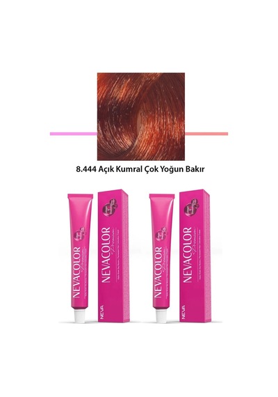 Jenerik 2 Li Set Premium 8.444 Açık Kumral Çok Yoğun Bakır - Kalıcı Krem Saç Boyası 2 X 50 G Tüp
