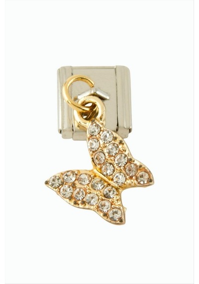 Kelebek - 532 - Sallatılı Çelik Charm - - Novapazr - Gümüş Rengi