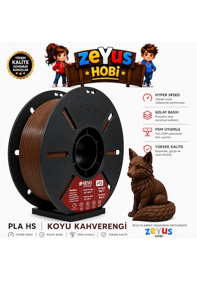 Generic Pla Hs Hyper Speed Filament Koyu Kahverengi 1.75 Mm 1000 Gr Koyu Kahverengi Filament