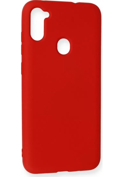Newface Samsung Uyumlu - Galaxy A11 Kılıf Nano İçi Kadife Silikon - Kırmızı