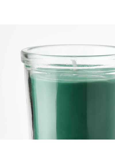 Ikea Hedersam Cam Kaplı Kokulu Mum 7,5 X 7 Cm Bitkisel Marul Yeşili Yeşil