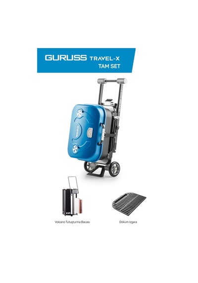 Guruss Travel-x Taşınabilir Mangal Tam Set Mavi Model:grs16
