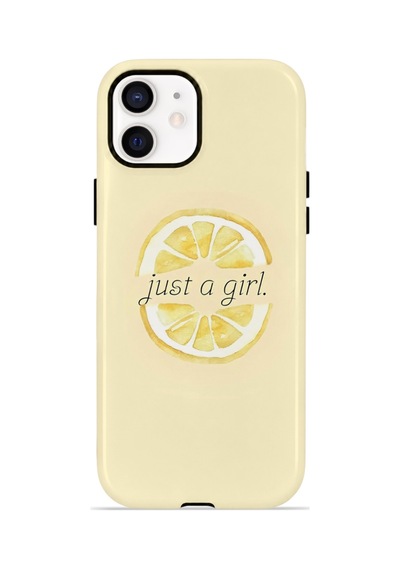 Apple iPhone Uyumlu 11 Vorian Çift Katmanlı Magsafe Kılıf Just A Girl Lemon