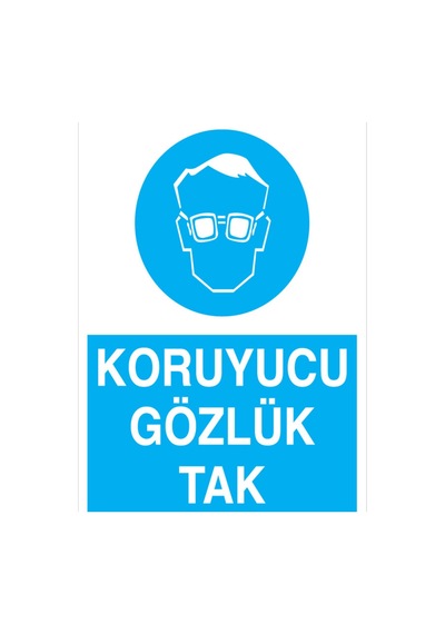Tehlike Özel Gözlük Takmadan Asit Ile ... Uyarı Tabelası - 20x30 Foreks - Gk21
