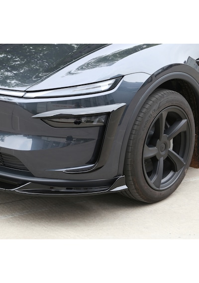 Tesla Model Y Juniper İçin Uyumlu Ön Sis Farı Kaşı - 2 Li Set Parlak Siyah