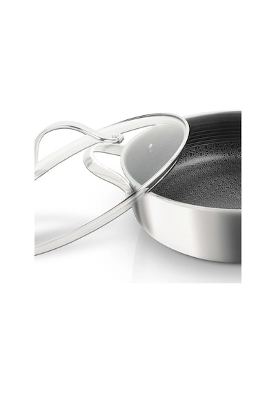 Uniqella Silver Pro Serisi 26cm Karnıyarık Tencere 3.8l Cam Kapaklı Çelik