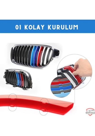 Bmw F30 3 Serisi 2013 2018 M Uyumlu Stil Panjur Böbrek Şeridi 11 Şerit Panjura Uyum
