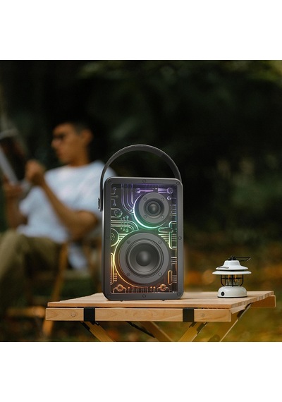 Lenyes S860 Rgb Işıklı Taşınabilir Bluetooth Speaker Hoparlör V5.3 Siyah