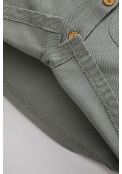 Defacto Kız Bebek Cepli Gabardin Uzun Kollu Gömlek B9654A524SPGN1102 Yeşil