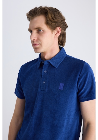Twn Slim Fit Saks Mavi Düz Örgü Pamuklu T-shirt 4ec1400054830 750