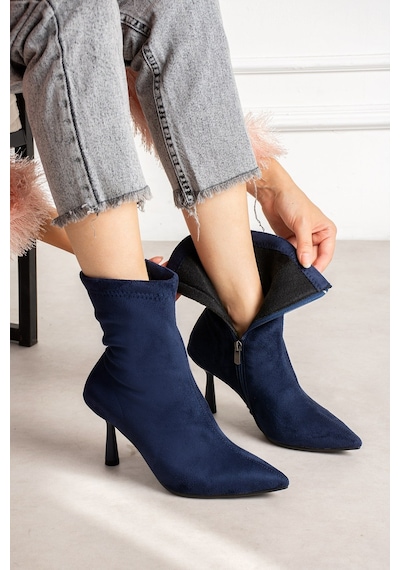 Dabab Shoes Marya Kadın Lacivert Streç Lüks Süet Sivri Burun Sıcak Astarlı Fermuarlı 7 Cm İnce Topuklu Bot Bootie Dabab Shoes Marya Kadın Lacivert Streç Lüks Süet Sivri Burun Sıcak Astarlı Fermuarlı 7 Cm İnce Topuklu Bot Bootie