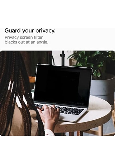 Macbook Air 13" M5/m4/m3/m2 İle Uyumlu Cam Ekran Koruyucu Safe View Privacy Hayalet - Afl06253 T