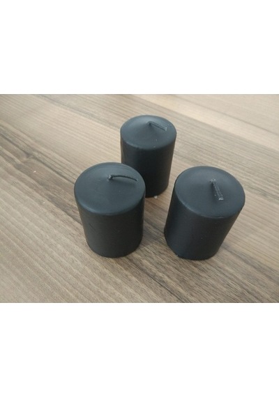 3'Lü Kokusuz Bozkurt Silindir Mum 5*7Cm Siyah (350093859)