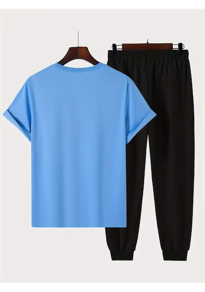 Uyguntarz Unisex Chance Baskılı Eşofman Takımı Bebe Mavi