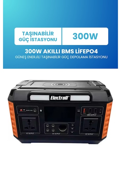 300w Akıllı Bms Lifepo4 Güneş Enerjili Taşınabilir Güç Depolama