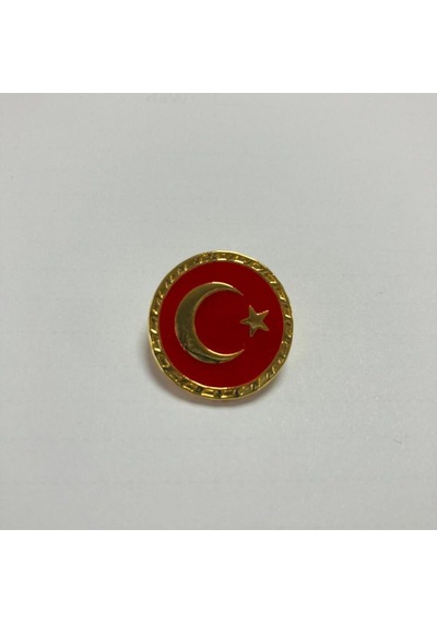 Asyabayrak, Sarı Çerçeveli Türk Bayraklı Yaka Rozeti, Sarıçerçevelirozet Tek Renk