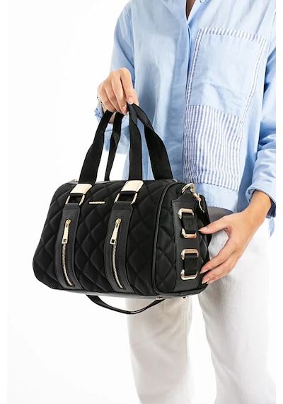 Just Polo Kadın Günlük Kullanıma Uygun Ayarlanabilir Askılı Büyük Boy Lüks El & Omuz Çantası Shoulder Bag Siyah