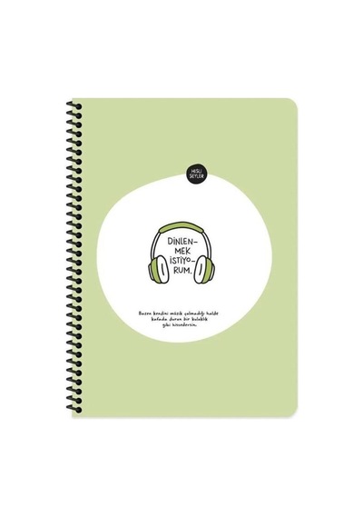 Hisli Şeyler A4 Kareli Spiralli Stickerli Defter Dinlenmek Istiyorum Çok Renkli
