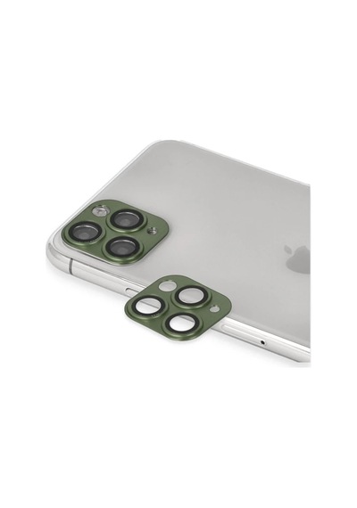 Apple İphone 11 Pro Max Uyumlu Pers Alüminyum Kamera Lens - Yeşil