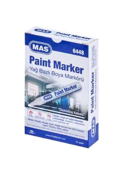 Mas Permanent Marker Demirbaş Kalemi Siyah 12'li Paket Çok Renkli