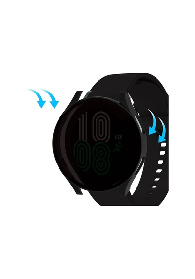 Galaxy Uyumlu Watch 6 44mm Sert Pc Kasa Ve Privacy Hayalet Ekran Koruyucu Mkst Watch Gard 32 - Siyah