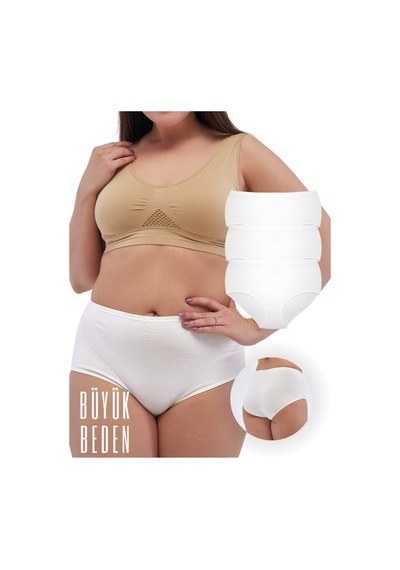 Alya Underwear Kadın Battal Külot - 3 Adet Siyah 8xl, 9xl, 10xl Beyaz