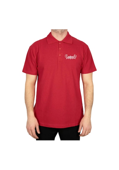 Ensiferum Logo Polo Yaka Gri Tişört