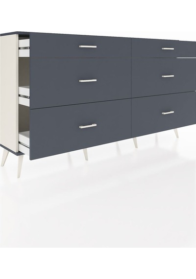 Arges Konsol 6 Çekmeceli 176x30x99 Aytaşı-antrasit Aytaşı-antrasit