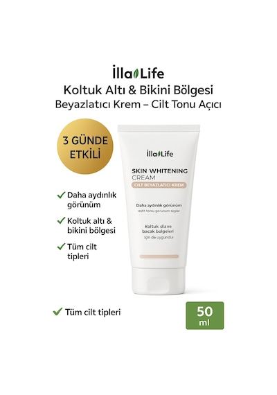 İlla Life Doğal Koltuk Altı & Bikini Bölgesi Beyazlatıcı Krem 50 ML