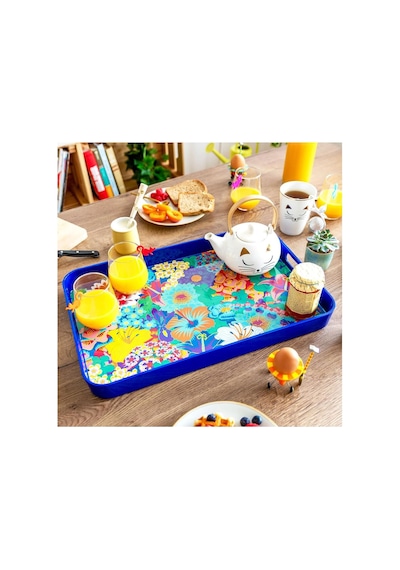 Melamin Servis Tepsisi Aperitime Large Bouquet 53,7 X 34,7 X 5 Cm Çok Renkli