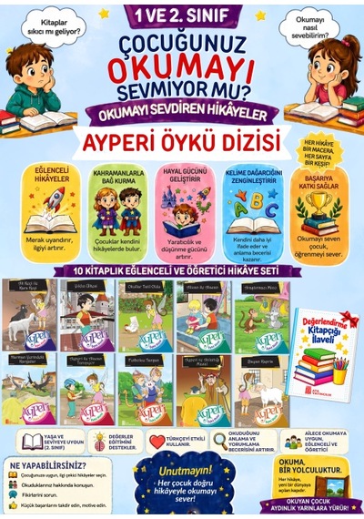 2.sınıflar İçin En Çok Okutan Tam 10'lu Hikaye Seti