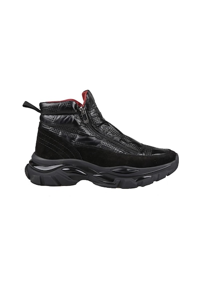 Marcomen 16218 Hakiki Deri Siyah Suet Erkek Bot Siyah