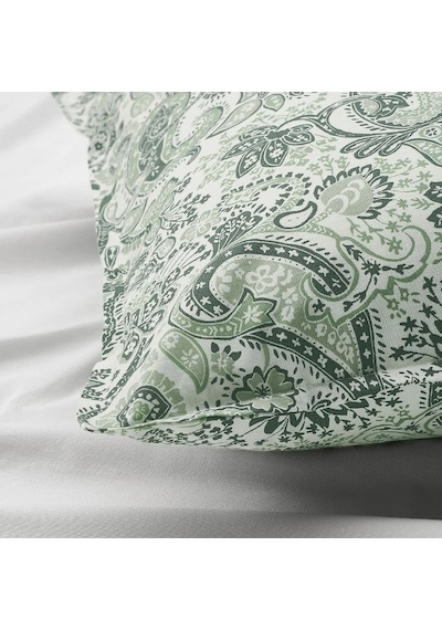 Ikea Rodgersıa Yastık Kılıfı 50 X 60 Cm Beyaz - Yeşil
